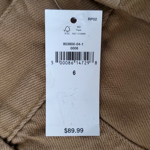 Banana Republic Relaxed Cargo Pants, Size 6, 100% Cotton, Warm Tan, Camel, Beige - Picture 10 of 12